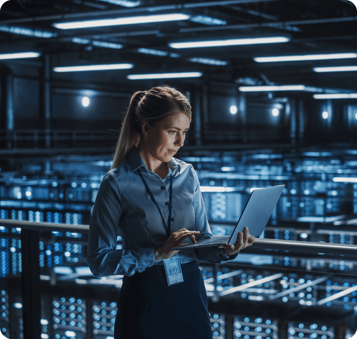 IT professional analyzing data infrastructure